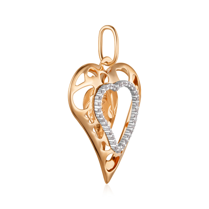 Золота підвіска-ладанка з фіанітами. Артикул 30589/3