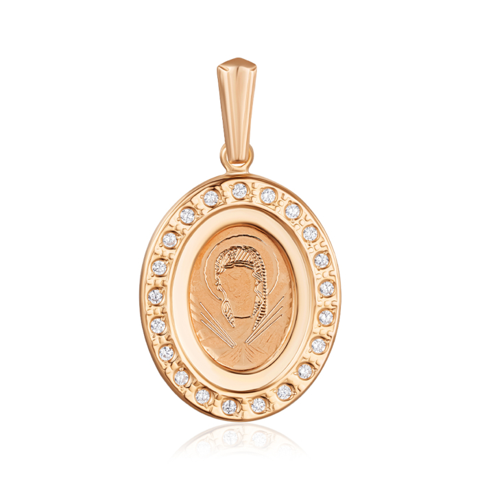 Золота підвіска-ладанка з фіанітами. Артикул 30597/11лгр