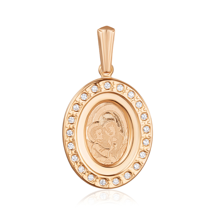 Золота підвіска-ладанка з фіанітами. Артикул 30597/3лгр