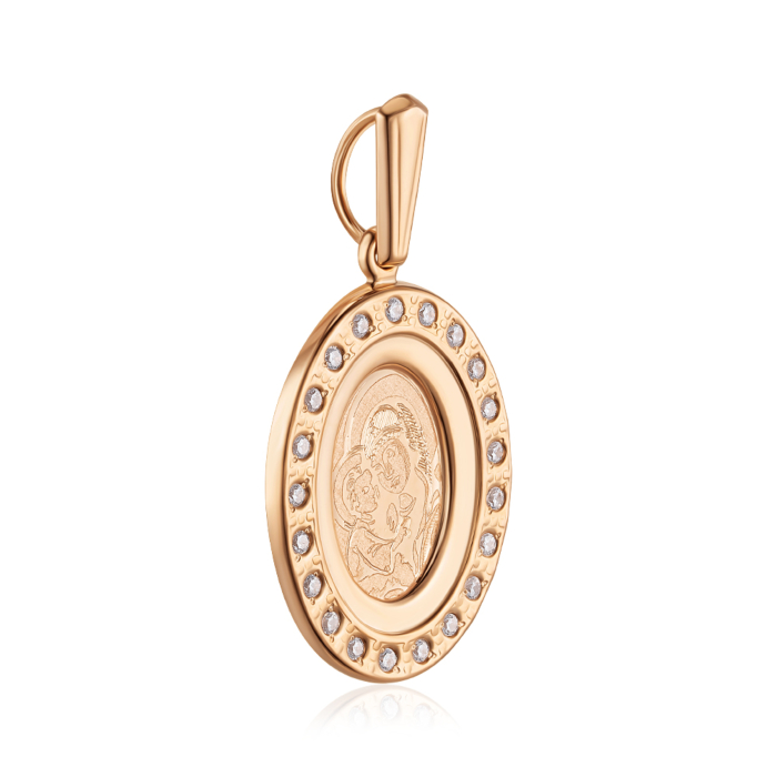 Золота підвіска-ладанка з фіанітами. Артикул 30597/3лгр