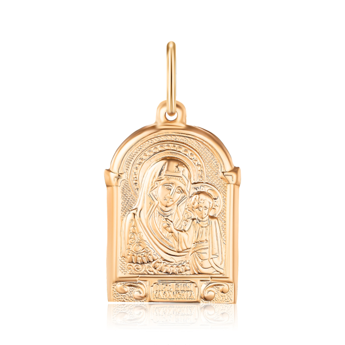 "Золота підвіска-іконка Божої Матері ""Казанська». Артикул 30748"