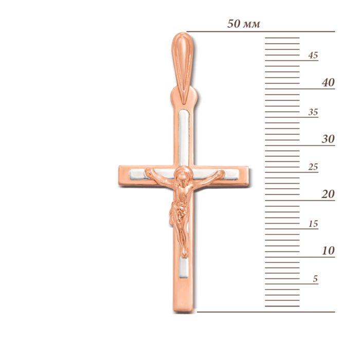 Золотий хрестик комбінований. Артикул 30816