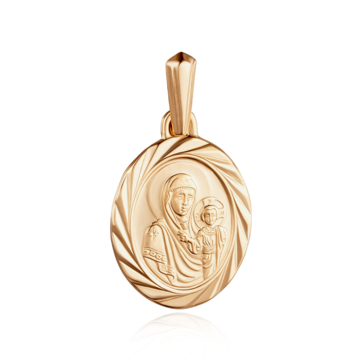 Золотая подвеска-иконка «Смоленская икона Божией Матери». Артикул 30865