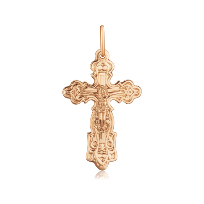 Хрестик з червоного золота. Артикул 30924