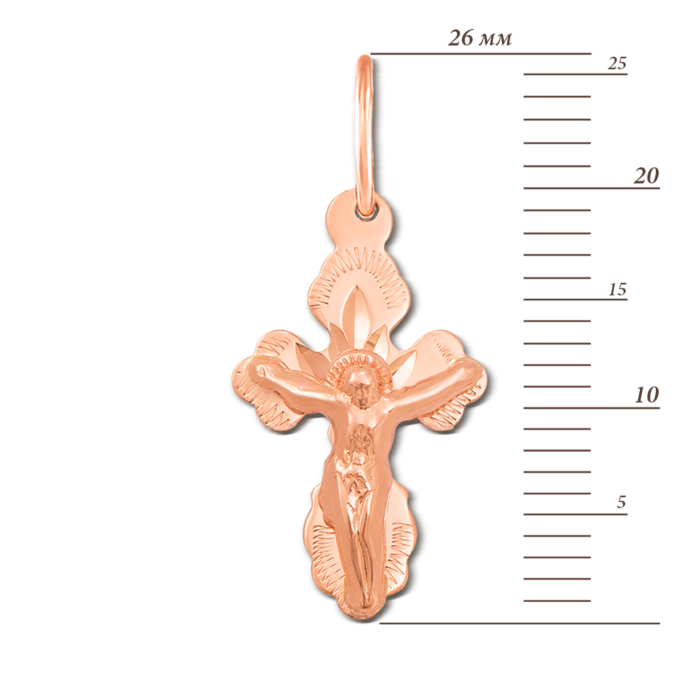 Золотий хрестик з алмазною гранню. Артикул 30960