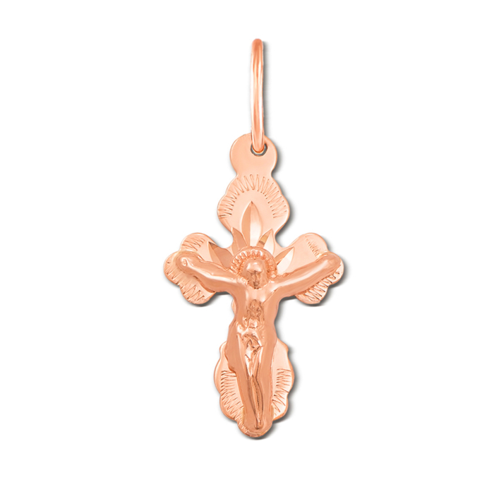 Золотий хрестик з алмазною гранню. Артикул 30960