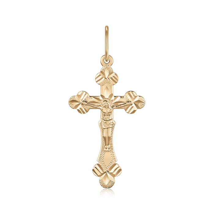 Золотой крестик без вставки. Артикул 30962е