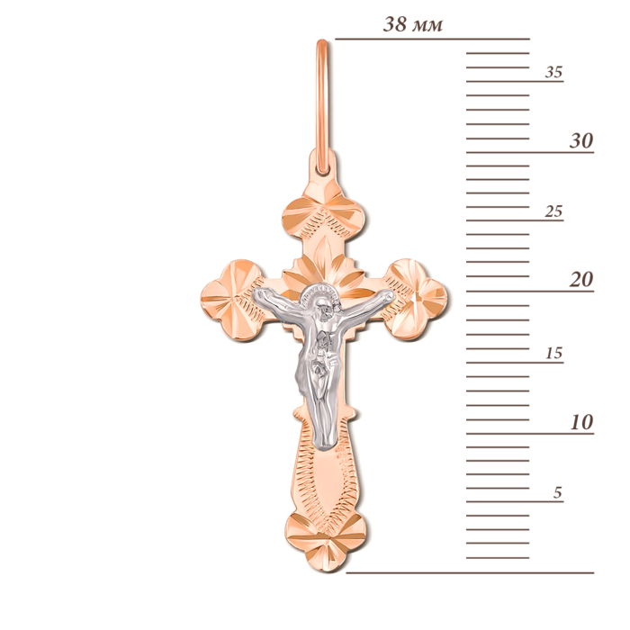 Золотий хрестик з алмазною гранню. Артикул 30963/1д