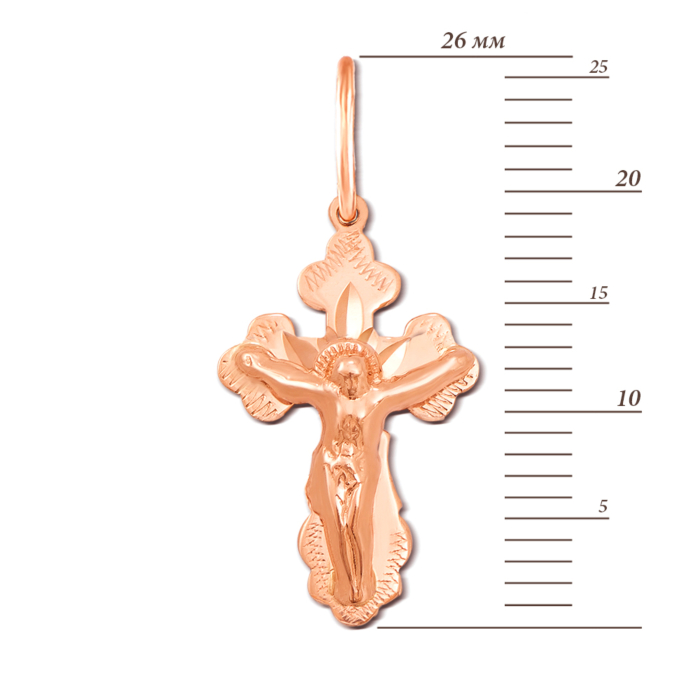 Золотий хрестик з алмазною гранню. Артикул 30969