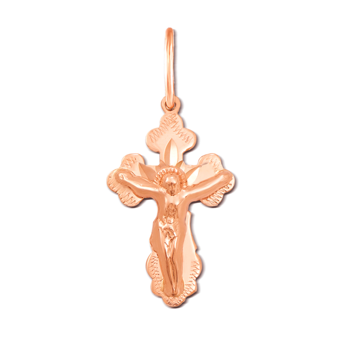 Золотий хрестик з алмазною гранню. Артикул 30969