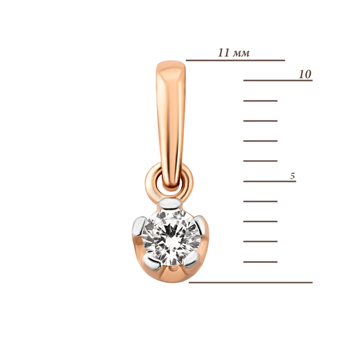 Золота підвіска з фіанітом. Артикул UG5310025010101