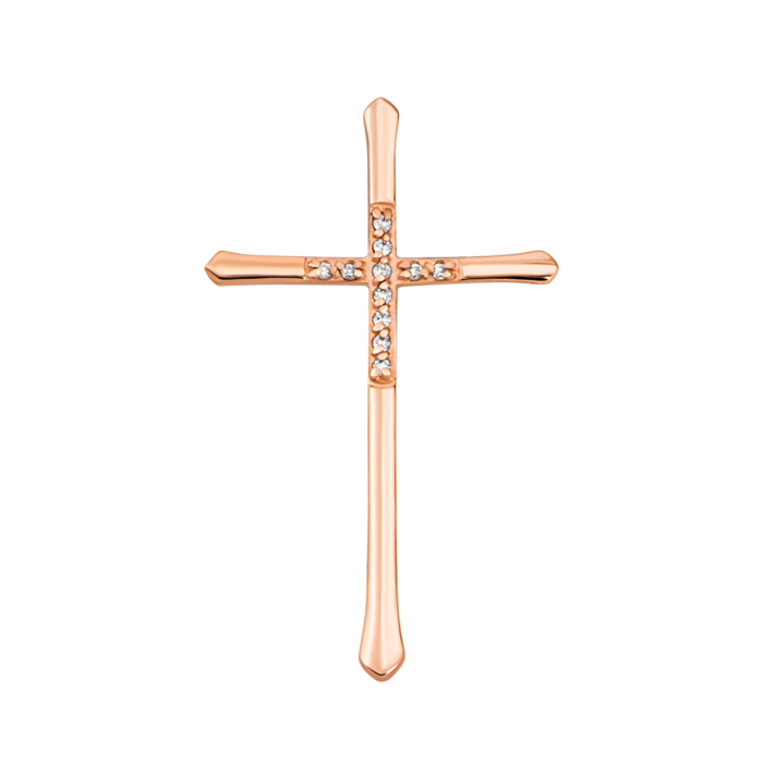 Золотий хрестик з діамантами. Артикул UG53100791201