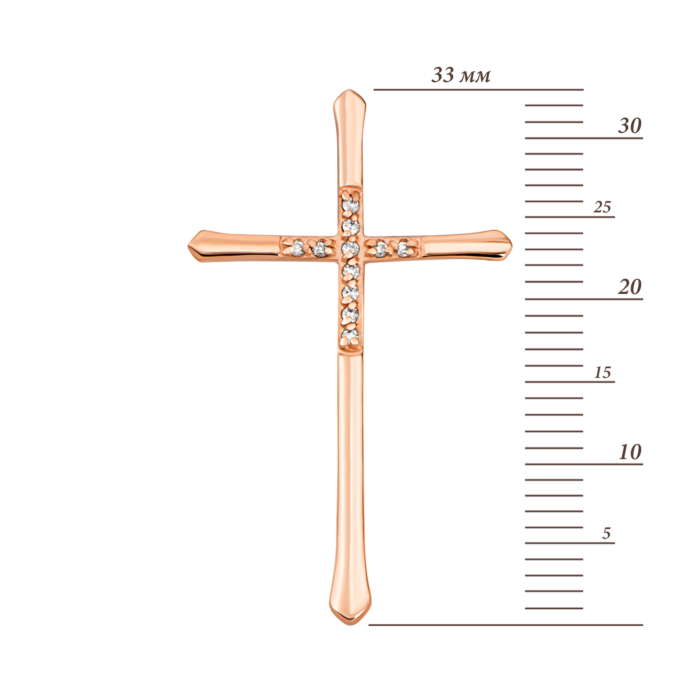 Золотий хрестик з діамантами. Артикул UG53100791201