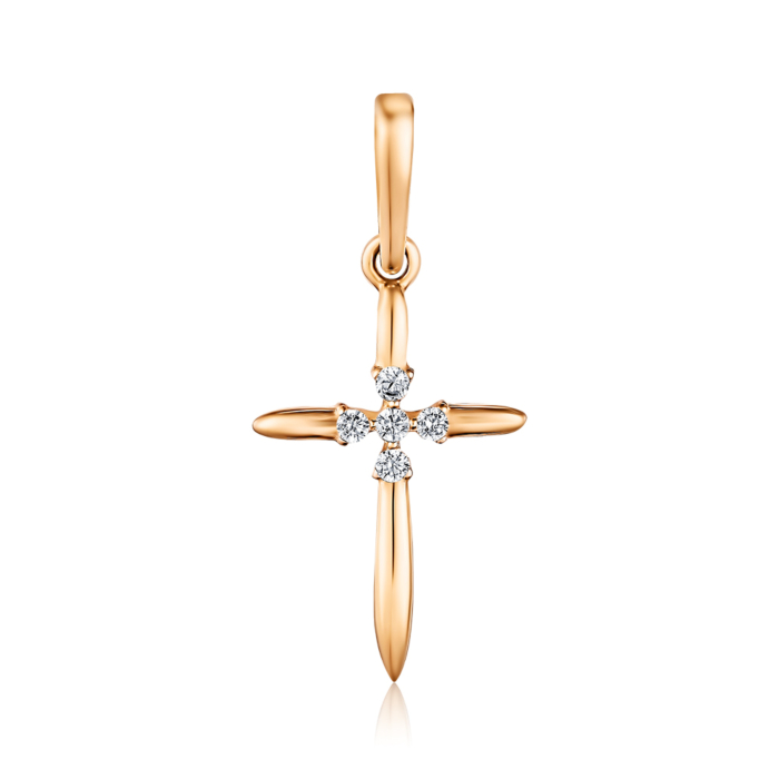 Золотой крестик с фианитами 3100840101