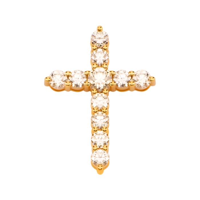 Золота підвіска Хрестик з діамантами. Артикул UG53101011603 D