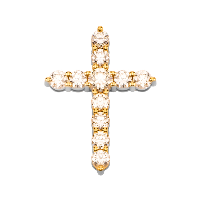 Золота підвіска Хрестик з діамантами. Артикул UG53101011705 D