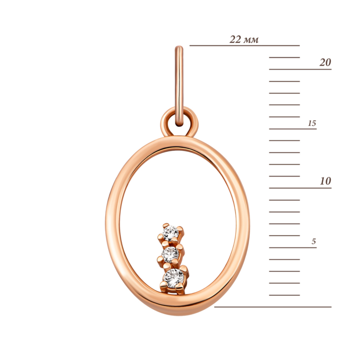 Золота підвіска з фіанітами. Артикул UG53101017601