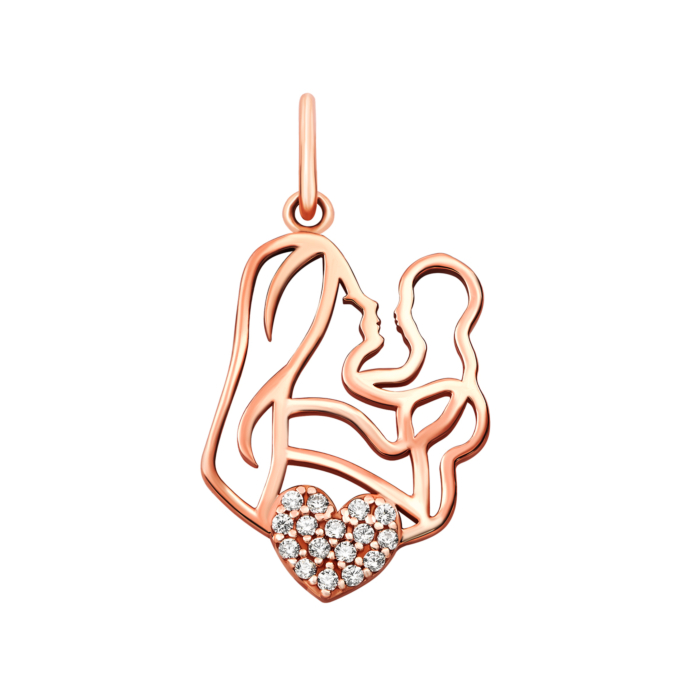 Золота підвіска Серце з фіанітами. Артикул UG53101017801