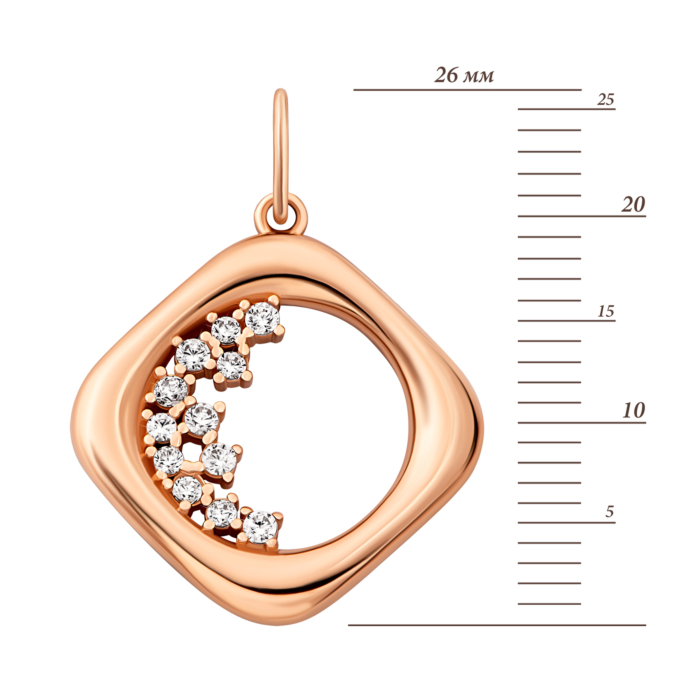 Золота підвіска з фіанітами. Артикул UG53101018001