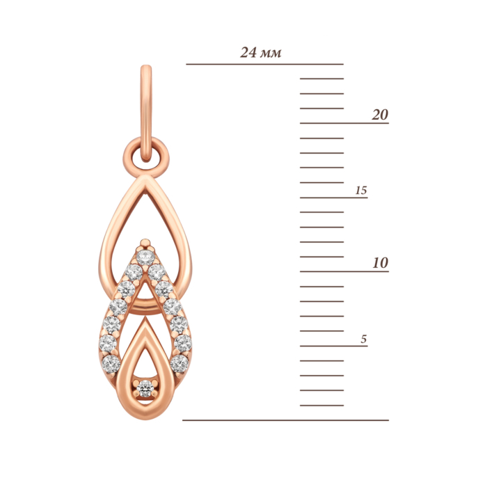 Золота підвіска з фіанітами. Артикул UG53101018101