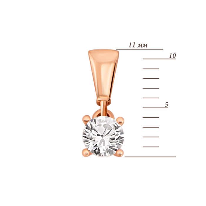 Золота підвіска з фіанітом. Артикул UG53101022701