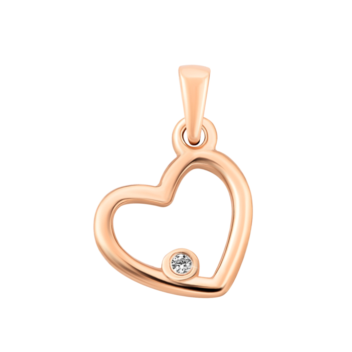 Золота підвіска Серце з фіанітом. Артикул UG5310131310101