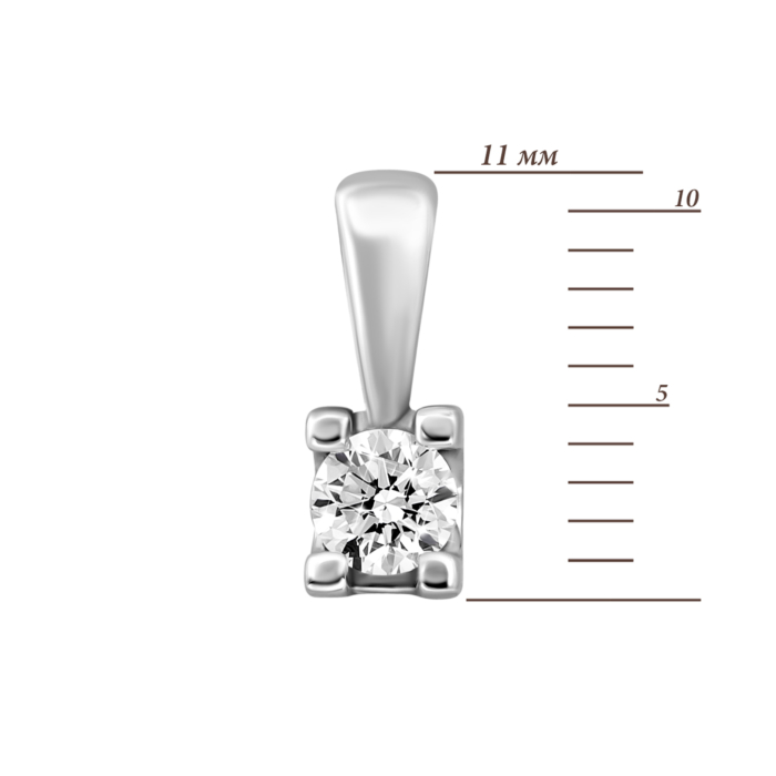 Золотая подвеска с бриллиантом. Артикул UG53102574202