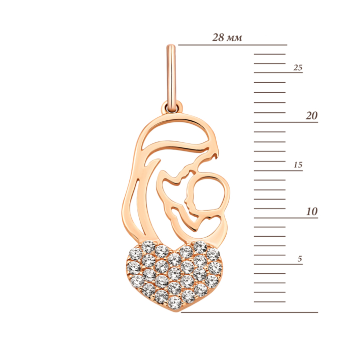 Золота підвіска Серце з фіанітами. Артикул UG5310588910101