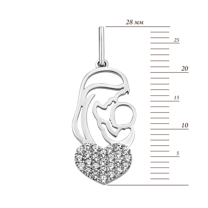 Золота підвіска Серце з фіанітами. Артикул UG5310588910201