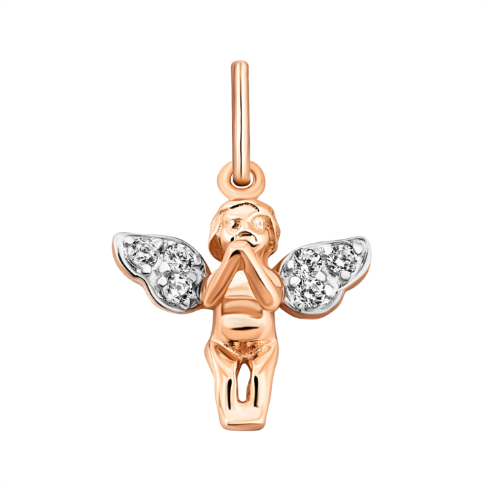 Золота підвіска Янгол з фіанітами. Артикул UG5310590810101
