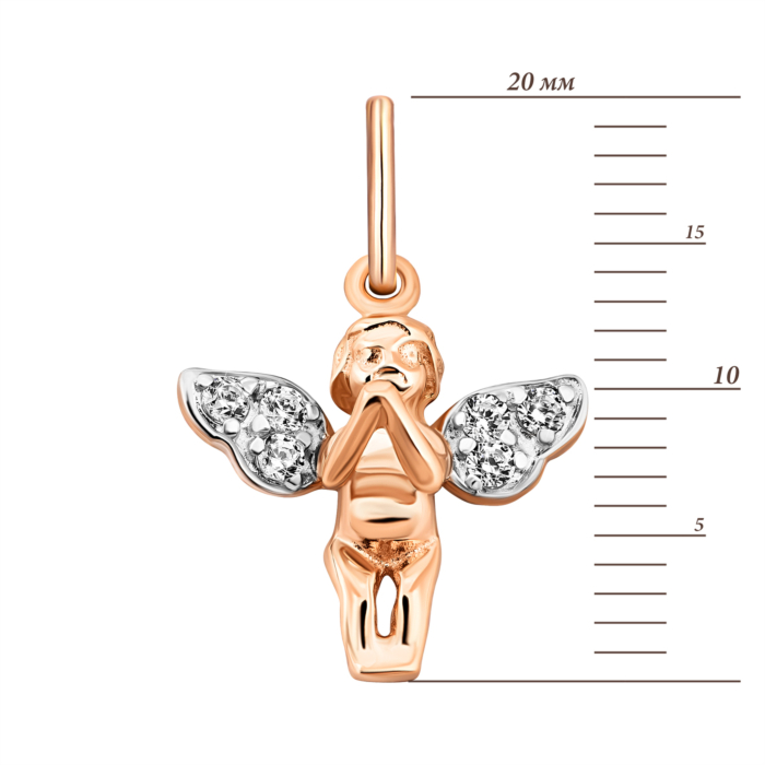 Золота підвіска Янгол з фіанітами. Артикул UG5310590810101