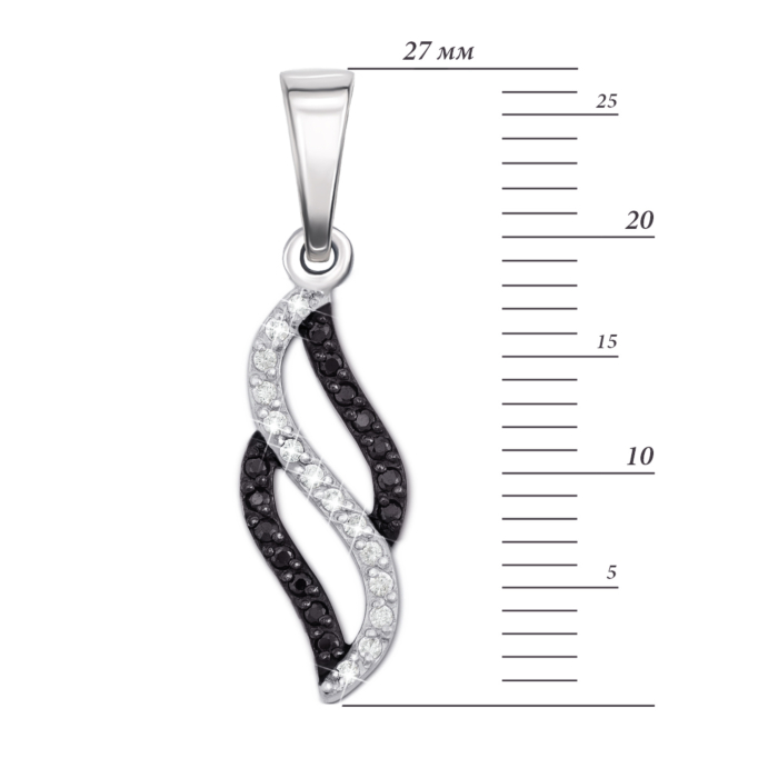 Золотая подвеска с фианитами. Артикул 31108/б ч с