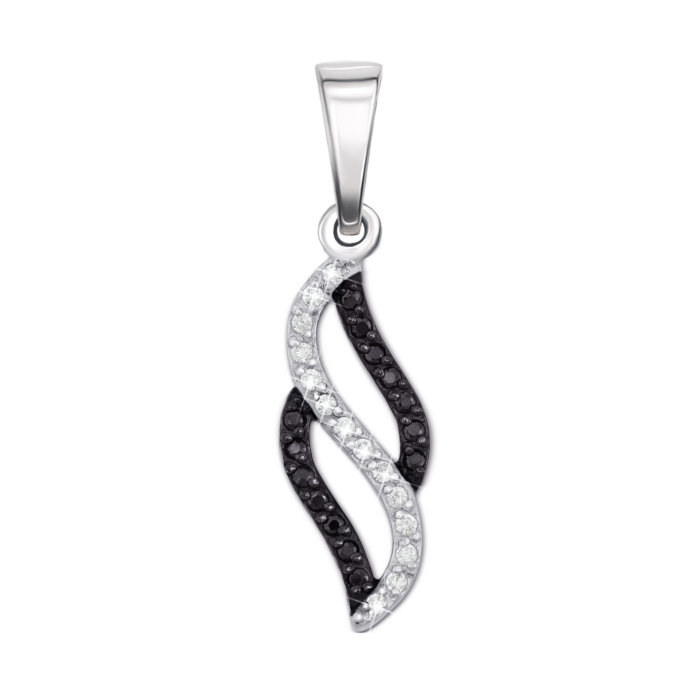 Золотая подвеска с фианитами. Артикул 31108/б ч с