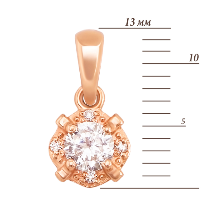 Золота підвіска з фіанітами. Артикул 31130 кс