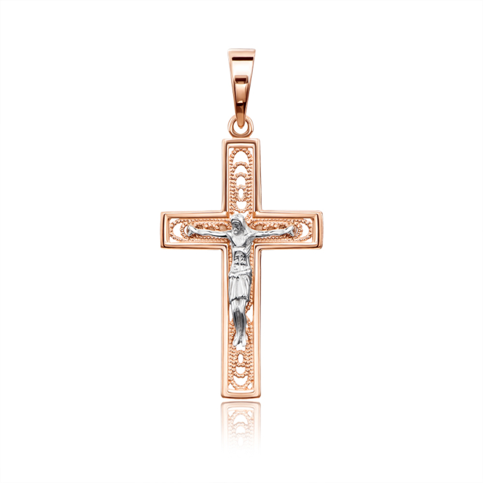 Золотий хрестик «Спаси і Збережи» без вставки. Артикул 31137/01/1 (31137)