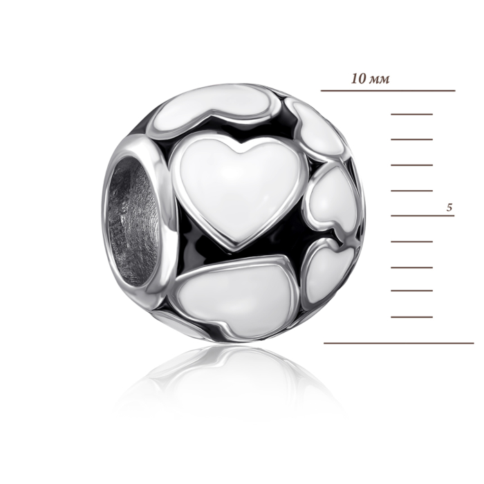 Срібна намистина шарм з емаллю. Артикул 35139/12/1/967