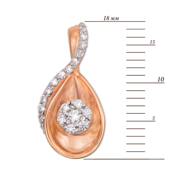 Золота підвіска з фіанітами. Артикул 31143 кс