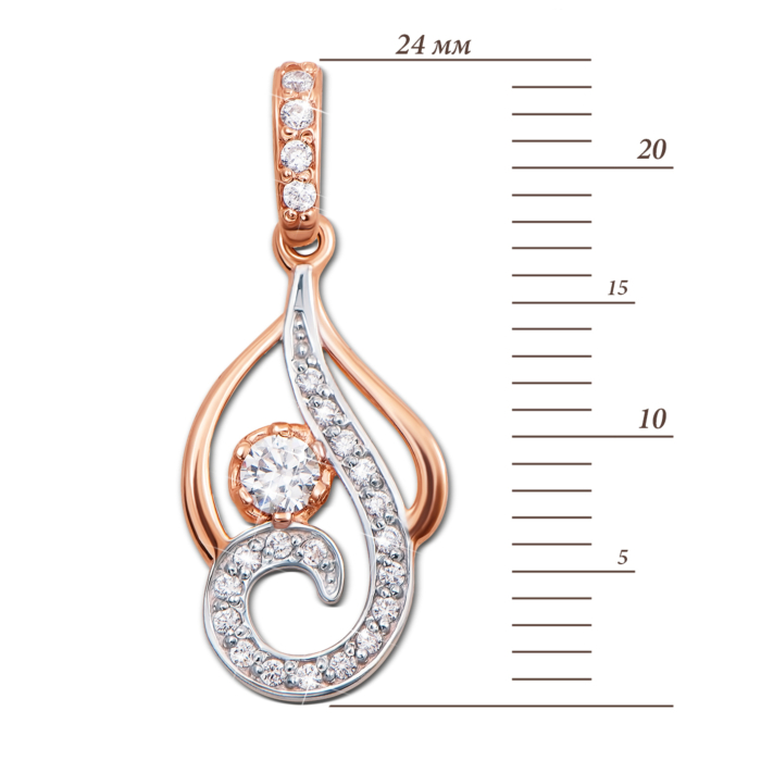 Золота підвіска з фіанітами. Артикул 31177