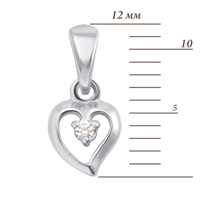 Золота підвіска «Серце» з фіанітом S Zirconia. Артикул 31181/б SW