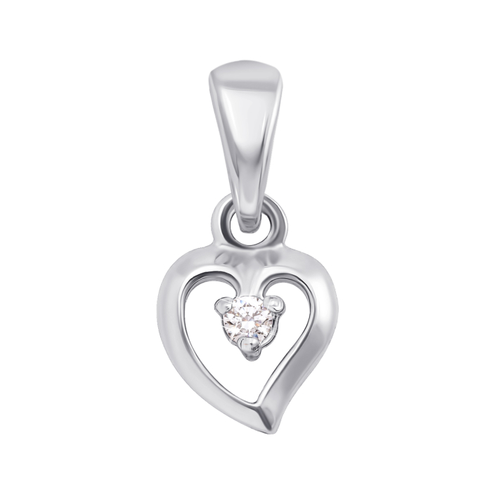Золота підвіска «Серце» з фіанітом S Zirconia. Артикул 31181/б SW