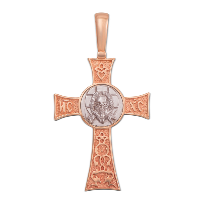 Золотой крестик. Спас Нерукотворный (чудотворный Мандилион). Артикул 31189/1