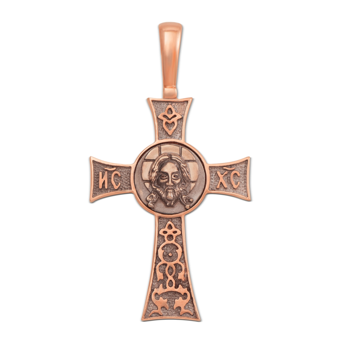 Золотий хрестик. Спас Нерукотворний (чудотворний Мандиліон). Артикул 31189/2