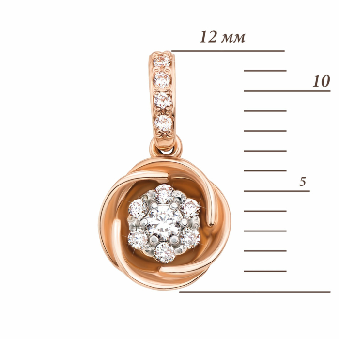 Золота підвіска з фіанітами. Артикул 31190 кс