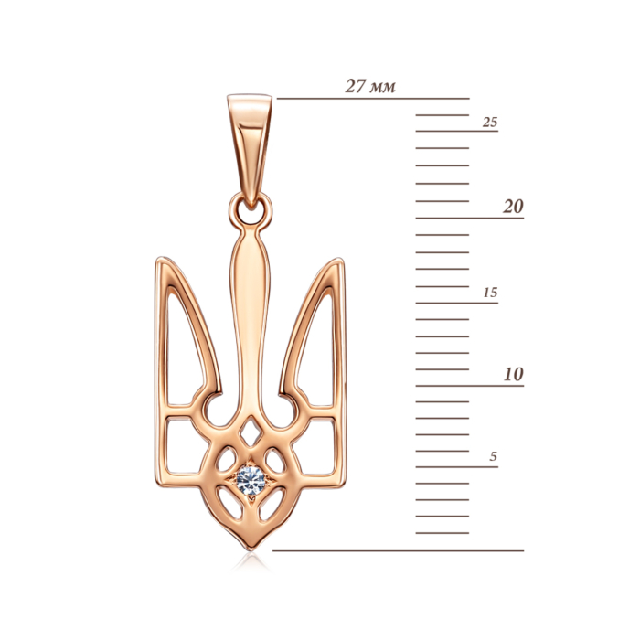 Золотая подвеска Трезубец. Артикул 31213/01/0/46