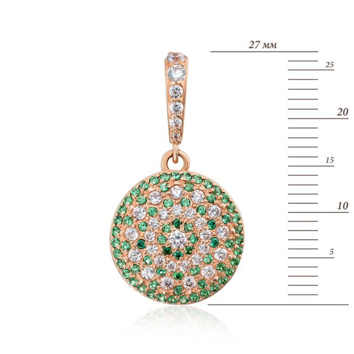 Золота підвіска з фіанітами. Артикул 31215/цв кс