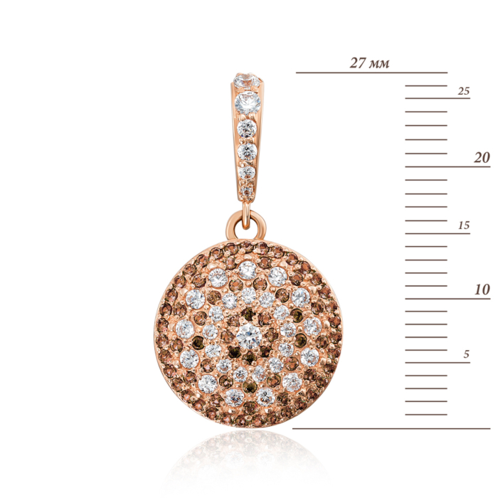 Золота підвіска з фіанітами. Артикул 31215/кор