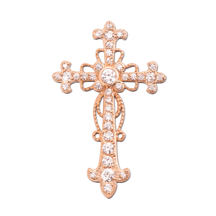 Золотий хрестик з фіанітами. Артикул 31231
