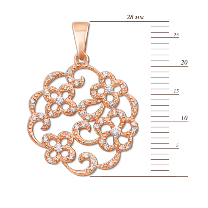 Золота підвіска з фіанітами. Артикул 31261