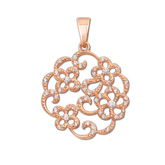 Золота підвіска з фіанітами. Артикул 31261