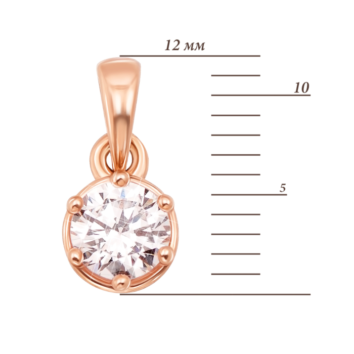 Золота підвіска з фіанітом. Артикул 31284/1